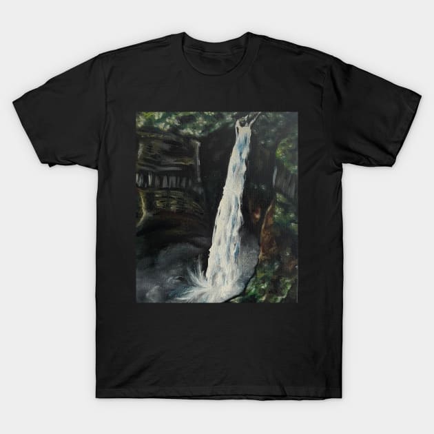 Waterfall in Oil T-Shirt by Lady Lilac